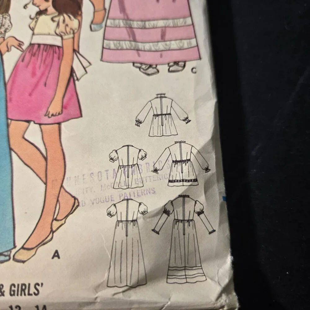 Butterick 6063 sewing pattern Girls dresses Size 8 Breast 27 inches CUT 70s